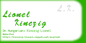 lionel kinczig business card